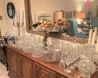 Many pressed glass and cut glass selections