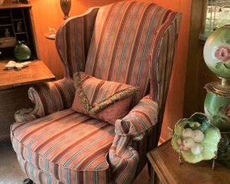 Wingback chair and matching pillow