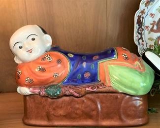 Vintage Chinese pillow reclining figurine