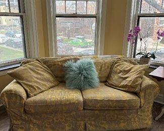 Down filled vintage Quatrine sofa.