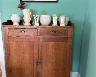 Country Pine antique jelly cabinet.