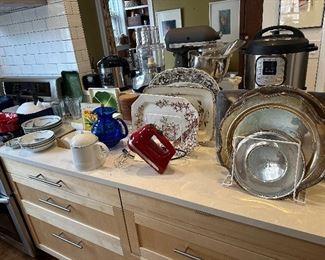 Sterling serving pieces and like new kitchen appliances.