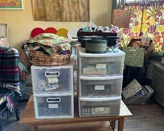 Vintage map. Coffee table. Crate and Barrel pullout sofa. Sleeper bed.