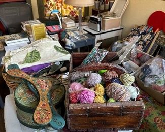 Supplies. Crafting supplies. Primitive Knife box. Lamps.