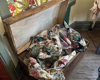 Humpback trunk filled with fabrics and textiles!