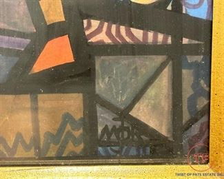 Original Gouache Signed MOR J