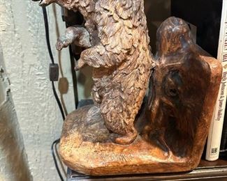 JOE W BACK Signed Bear Sculptural Bookend