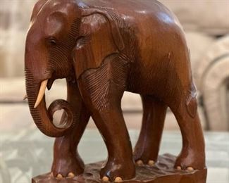 Hand Carved Wood Elephant