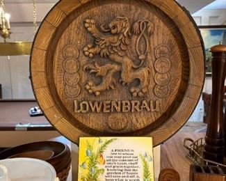 Lowenbrau Faux Beer Keg Sign