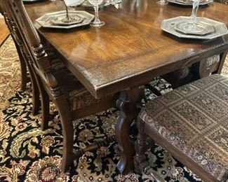 Spanish Baroque Style Walnut Dining Room Set