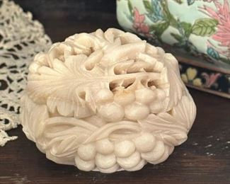 Chinese Covered Dish Soapstone Carving