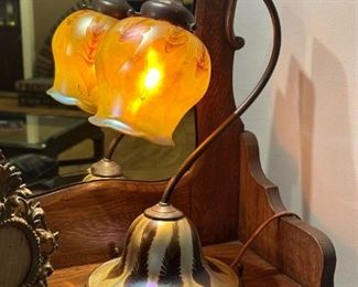 1970's Phoenix Studios Signed JOHN COOK Art Glass Desk Lamp