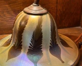 1970's Phoenix Studios Signed JOHN COOK Art Glass Desk Lamp