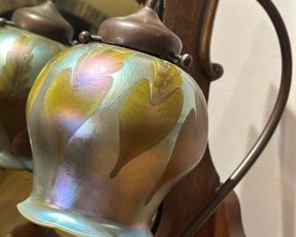 1970's Phoenix Studios Signed JOHN COOK Art Glass Desk Lamp