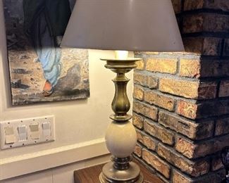 STIFFEL Ostrich Egg Brass Table Lamp