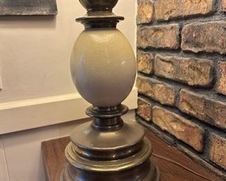 STIFFEL Ostrich Egg Brass Table Lamp