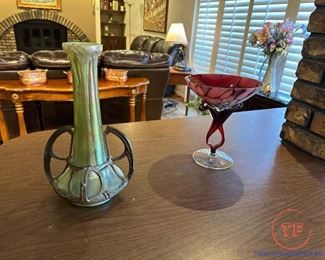 Art Nouveau LOETZ Bronze Mounted Art Glass Vase