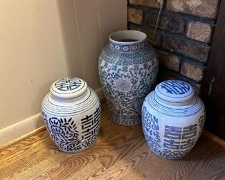 Chinese Ginger Jars and Vase