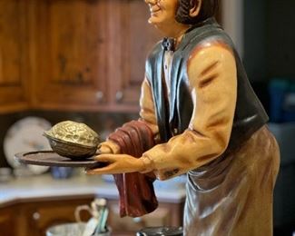 Butler / Waiter with Serving Tray Statue
