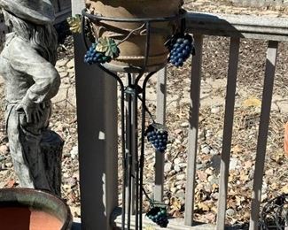 Wine Grapes Cast Iron Planter Stand