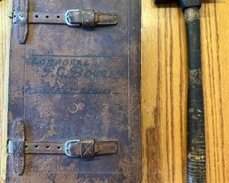 WWI Leather Bound ARMY Bible and Antique Horse Shoe Hammer