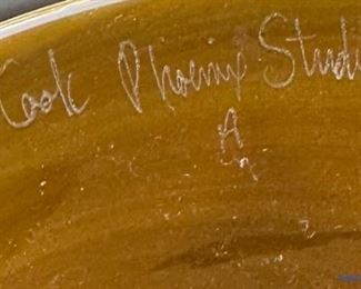 1970's Phoenix Studios Signed JOHN COOK Art Glass Desk Lamp