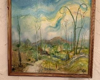 Original Oil on Canvas Southwest Scene Signed J MOR