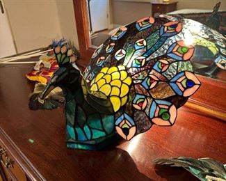 Tiffany Style-Stained Glass Peacock