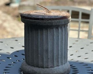 Sun Dial on Concrete Pedestal Column