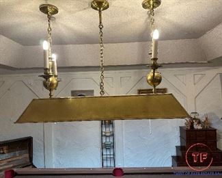 Vintage Brass Hooded Light Fixture