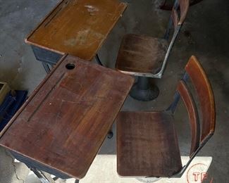 Antique School Desks