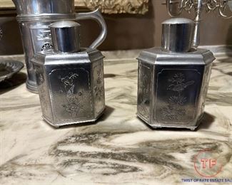 Vintage Pewter Tea Caddys
