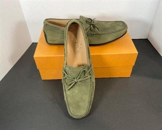 Mens Tods - Camo Green Suede Driving Shoes - 10