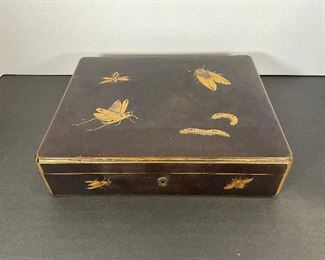 Japanese Lacquer Box with Gild Gold