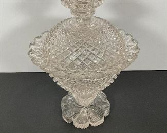 Early 19th Century Regency Cut Glass Covered Compote