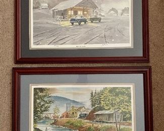John Kollock prints, "Breakfast in Batesville" 386/500, "Helen Station 1927" 45/750
