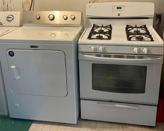 Maytag Gas dryer and Kenmore Gas range. 