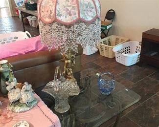 Glass table - 2 of these, 2 of these lamps