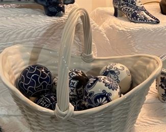 Round decorative Blue & White Balls