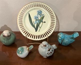 Variety of ceramic  birds