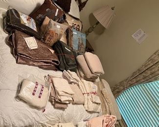 Linens, comforters, towels, sheet sets, pillows