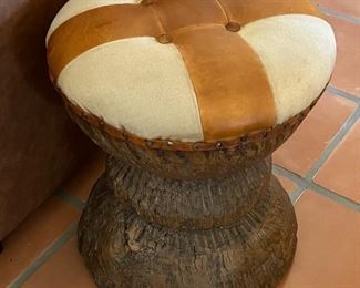 Rustic wood stool