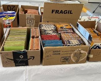 Large collection of decorative tiles