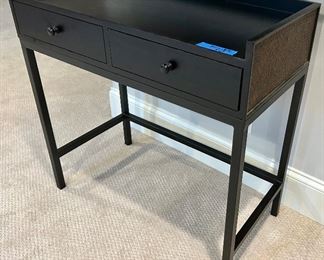 Black work surface with 2 drawers wicker accent sides, metal legs 32w x 16d x 32h $69