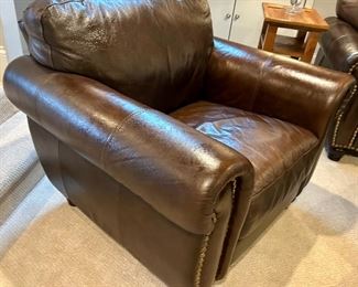 Leather Arm Chair with grommet accents 41w x 47d x 31”h (18” floor to seat $250