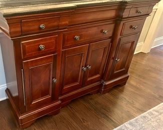 Universal Furniture cherrywood  marble top buffet 62”w x 19d x 41.5h $495