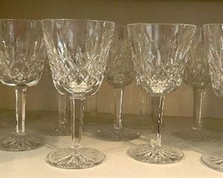 Waterford Lismore white wine glasses $15ea; 14 available