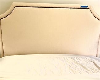 64”w Darvin Furniture Queen upholstered headboard with grommet accents $185