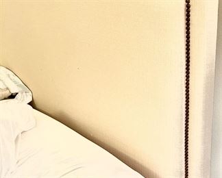 64”w Darvin Furniture Queen upholstered headboard with grommet accents $185