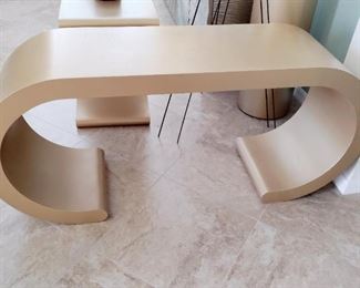 RARE, UNUSUAL MID-CENTURY GOLD TABLE - IT'S A BEAUTY !!